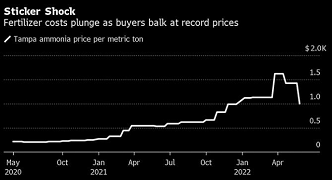 US fertilizer prices down 30% after drop in demand